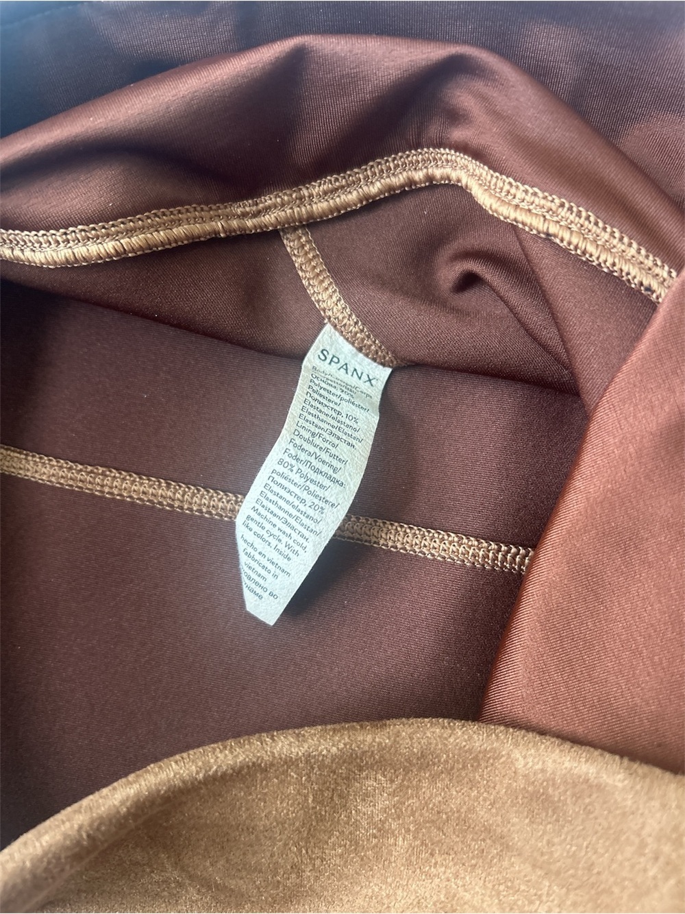 SPANX womens Tan Stretch leggings - Picture 3 of 4